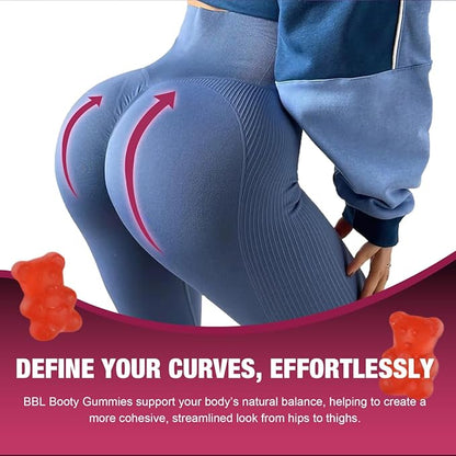 LEAFROOT BBL Gummies for Fitness Growth Bigger Buttocks, Berry Flavor with Multivitamins and Herbal Extracts Support to Enhance Curvy Body, Women Hip Butt Enhancing Booty Gummy Candy