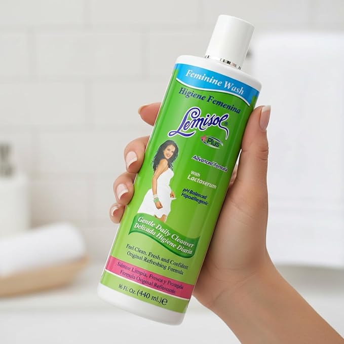 Lemisol Feminine Wash, Daily Cleanser, Hypoallergenic, 2-Pack of 16 FL Oz Each, 2 Bottles