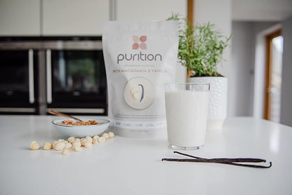 Purition Low Carb Macadamia & Vanilla Natural Gluten Free Protein Powder for Keto Diet Shakes and Meal Replacements Shakes with Only Natural Ingredients, 1 Bag (12 Servings)