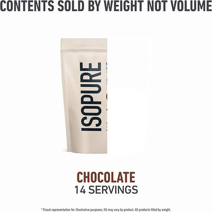 Isopure Low Carb 100% Pure Whey Isolate Protein Powder, Lactose Free, Gluten Free, With Vitamins, Dark Chocolate, 25g Protein Per Serving, 1 Lb, 14 Servings (Packaging May Vary)