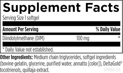 Designs for Health DIM-Evail - 100mg Diindolylmethane Supplement - Enhanced Absorption Technology DIM Supplement - May Support Healthy Estrogen Metabolism - Gluten Free + Non-GMO (60 Softgels)