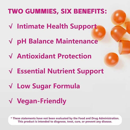 Premium Feminine Balance Gummies for Women - Vaginal Probiotics with Hawaiian Pineapple, PH Balance for Women Support, Delicious Pineapple Gummies for Women's Wellness - 60 Count