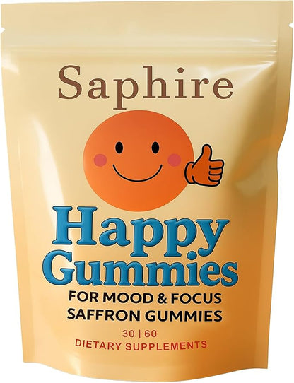 Gummies – Calm & Focus Support Gummies, Sugar-Free Saffron Chews with Passion Flower & Chamomile, Daily Mood Balance Supplement, 60 Count(30-Day Supply).(1)