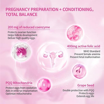 DR.AUSTIN DRAUSTIN Coenzyme Q10 Preparation for Pregnancy Reduction 200mg Mitochondrial PQQ Folic Acid Imported from The United States (2)
