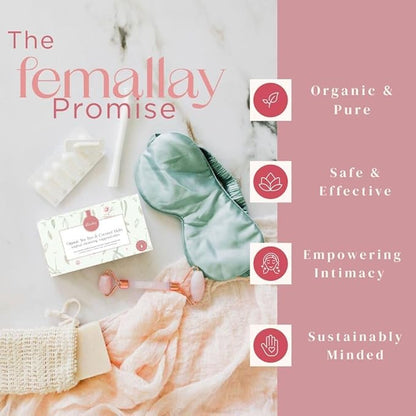 Femallay Organic Vaginal Melts – Tea Tree & Coconut Oil – Natural Feminine Odor Control, pH Balance & Dryness Relief – 7 Count + Applicator