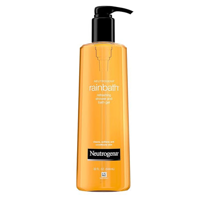 Neutrogena Rainbath Cleansing Shower Gel, Daily Moisturizing Body Wash Cleanser & Shaving Gel for Men & Women, Rinsing Creamy Lather for Softer & Smoother Skin, Original Scent, 32 fl. Oz (Pack of 2)