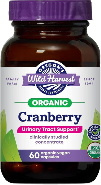Oregon's Wild Harvest Cranberry Organic Non-GMO Supplement Urinary Tract Support