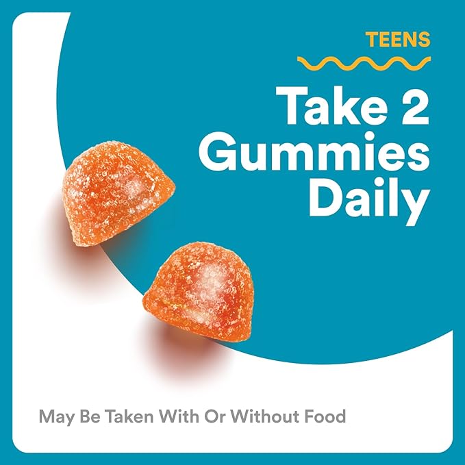 SmartyPants Teen Guy Plus Multi & Omegas Multivitamin Gummies with Omega 3 DHA/EPA, Vitamins D3, C, B12, B6, A, K, Zinc, Folate, Gluten Free, Clean Label, Pineapple Orange, 60 Gummies (30 Day Supply)