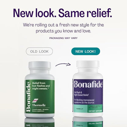 Bonafide Hot Flash and Night Sweats Relief (Thermella). — 3-Month Supply (180 Tablets)