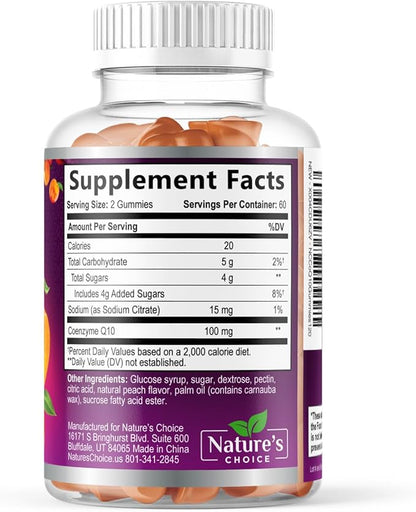 CoQ10 Gummies for Adults - Coenzyme Q10 100mg Per Serving - 3X Strength, High Absorption Antioxidant Supplement for Heart Health Support & Energy Production - Co Q10 (Coq 10) Supplements - 120 Gummies