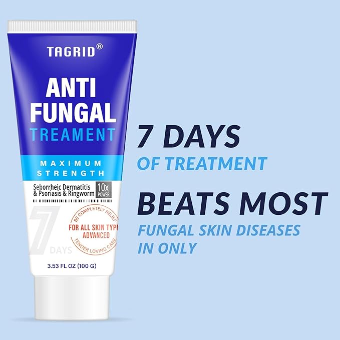 TAGRID Antifungal Cream for Ringworm & Tinea Versicolor, Maximum Strength Antifungal Care for Men & Women, Daily Use for Body Skin, Fast Itch Relief, 100g