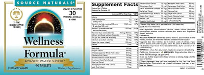 Source Naturals Wellness Formula Bio-Aligned Vitamins & Herbal Defense - Immune System Support Supplement & Immunity Booster - 90 Tablets
