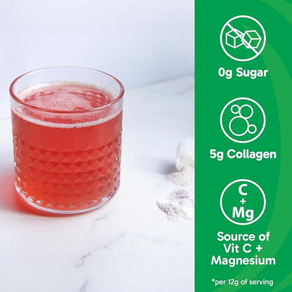 Organikа Electrolytes with Enhanced Collagen Powder for Women & Men - 13 oz - Strawberry Peach-Flavored Effervescent Electrolyte & Collagen Drink Mix - Deep Hydration, Mobility, Skin, Hair, & Nails