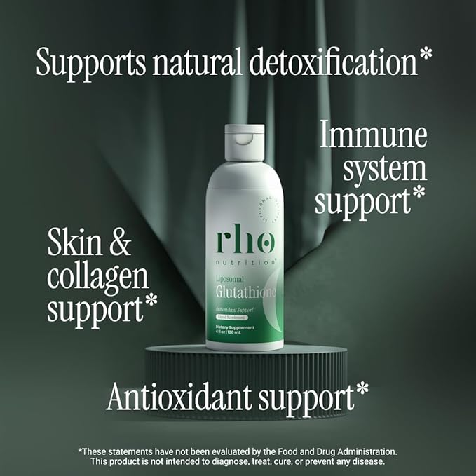 Rho Nutrition Liposomal Glutathione - Ultra High Absorption Liquid Glutathione Supplement - Supports Natural Detoxification, Immune System, Skin Health, Mental Clarity & Overall Well-Being