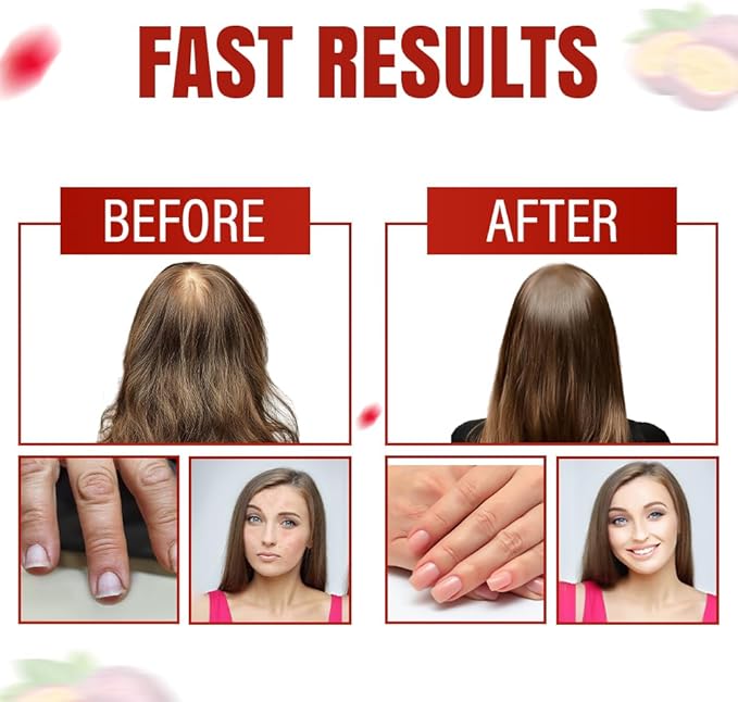 Everyday Glow Biotin 6000mcg & Marine Collagen Gummies | Advanced Dietary Supplement for Hair Skin and Nails Vitamins with B-Complex, Zinc, Vitamin C & E | Passion Fruit, Non-GMO, 60ct