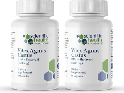 Vitex + DIM + Shatavari Hormone Balance Supplement – PMS, Menopause & Cycle Support for Women – Adaptogenic Complex with Maca, Ashwagandha, Dandelion – Vegan (2-Pack)