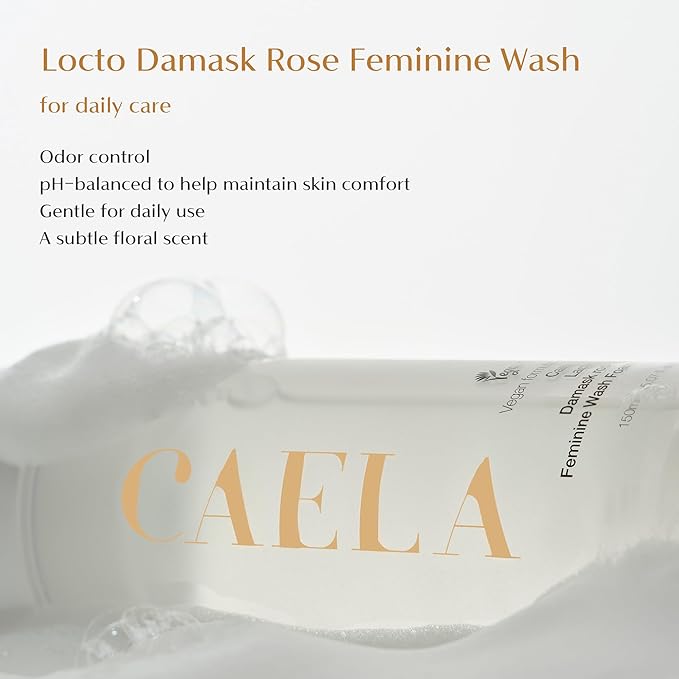 CAELA Feminine Wash, pH Balanced Foaming Cleanser with Triple Lactobacillus Ferment Complex – Gentle Daily Intimate Care for Women, Sea Buckthorn & Damask Rose, Sulfate-Free, 5.07 Fl Oz
