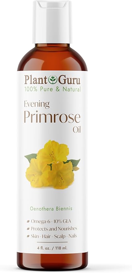Evening Primrose Oil 4 fl. oz. Cold Pressed 100% Pure Natural Carrier - Skin, Face, Body and Hair Growth Moisturizer. Great for DYI Soap Making, Creams, and Lip balms.