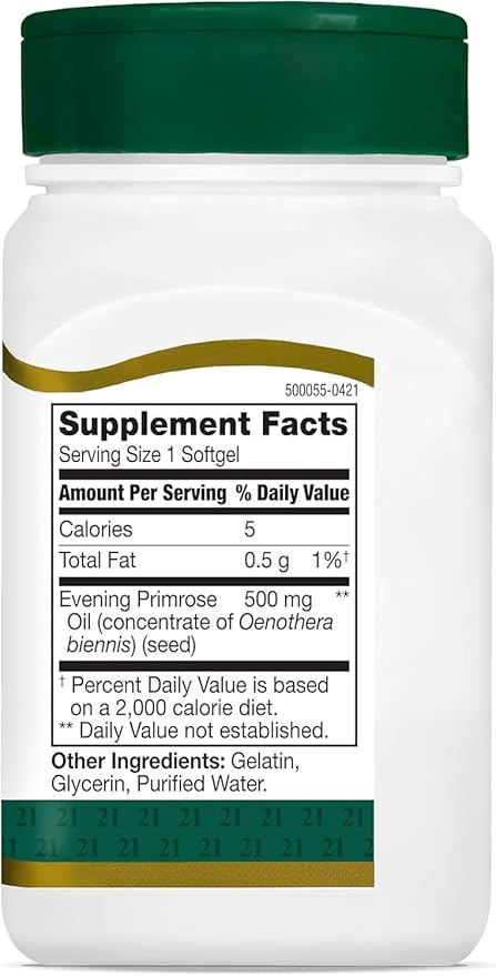 21st Century Evening Primrose Oil Softgels, 60 Count