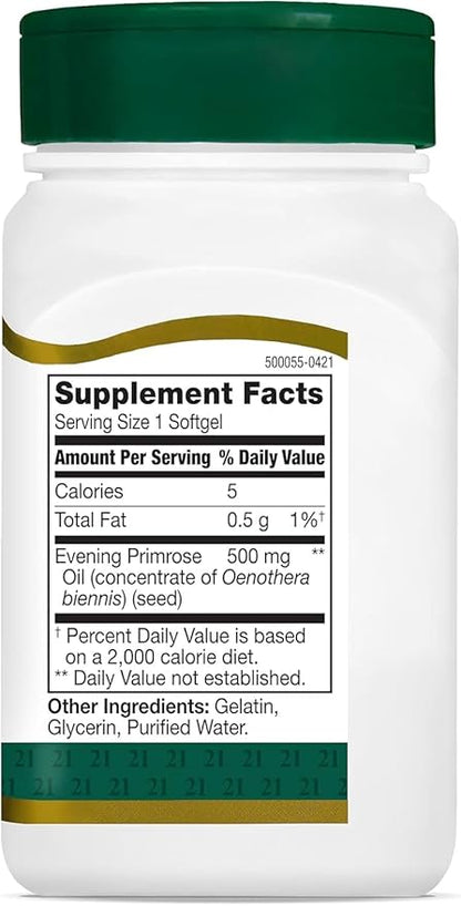 21st Century Evening Primrose OIL 500mg - 60 Softgels (3 Pack)