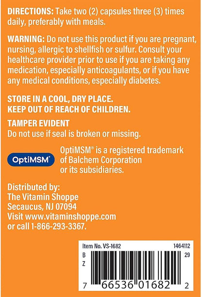 The Vitamin Shoppe Glucosamine Chondroitin MSM Capsules, Joint Health & Mobility Support Supplement for Men & Women, Supports Cartilage & Flexibility, Gluten Free, Dairy Free, 360 Capsules