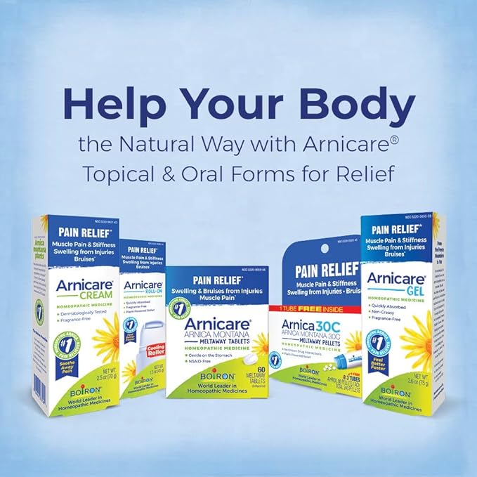 Boiron Arnicare Gel for Relief of Joint Pain, Muscle Pain, Muscle Soreness, and Swelling from Bruises or Injury - Non-greasy and Fragrance-Free - 4.2 oz