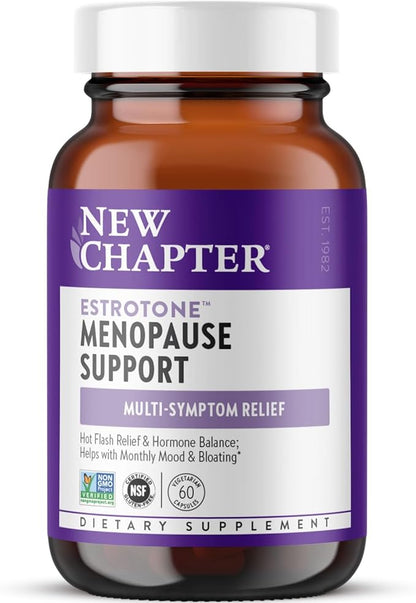 New Chapter Menopause Supplement - Estrotone Herbal Hormone Balance for Women in Perimenopause, with Black Cohosh for Hot Flash Relief & to Reduce Night Sweats + Vitex, No Added Hormones - 60 ct