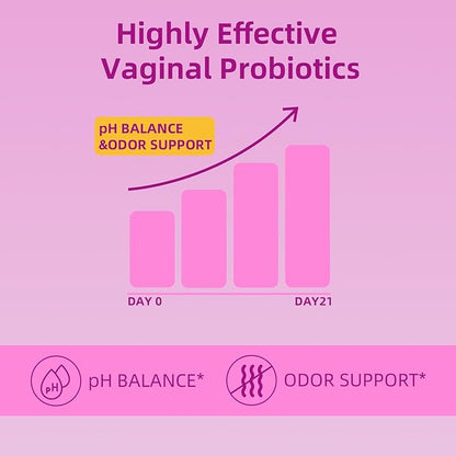 Her Juicy Feminine Probiotics Gummies with Slippery Elm, Tropical Pineapple Flavor | Supports ph Balance for Women, Digestive & Immune Health | 60 Gummies (1 Pack)