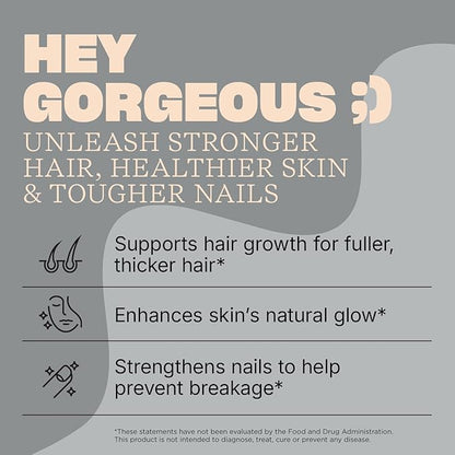 Swisse Hair Skin Nails Glam Bites – Biotin, Bamboo & Blood Orange – Supports Hair Growth, Stronger Nails & Radiant Skin – Zero Sugar Gummies for Adults – Natural Blood Orange Flavor, 60 Count
