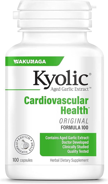 Kyolic Aged Garlic Extract Formula 100, Cardiovascular Health*, 100, Capsules.