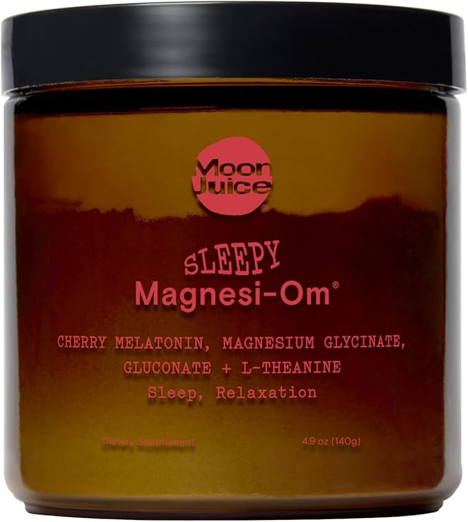 Moon Juice Sleepy Magnesi-Om - Sleep Supplement Powder with Magnesium Glycinate, L-Theanine & Plant-Based Melatonin, Sugar-Free Bedtime Drink Mix for Deep Sleep w/o Grogginess, Cherry, 35 Servings