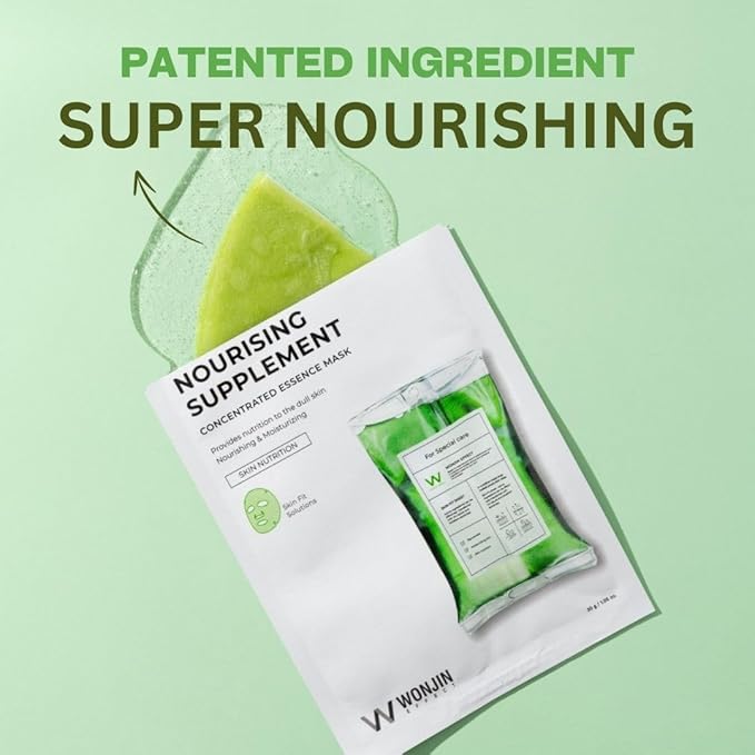 Wonjin Effect NOURISHING SUPPLEMENT MASK 1.05 fl Oz*10 pieces Hydrating, Moisturizing, Skin Elasticity, Wrinkle Care