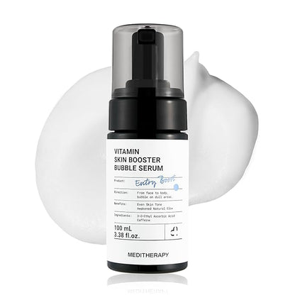 MEDITHERAPY Vitamin C Serum for Face – Micro-Bubble Formula for Instant Absorption, Visibly Radiant Glow – Advanced Vitamin C, Non-Irritating AM/PM Use for Sensitive Skin – 3.38 fl oz