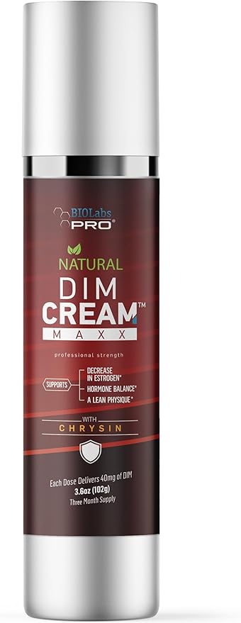 BIOLABS PRO Estrogen Blocker - Natural DIM Cream - Metabolize Excess Estrogen - Diindolylmethane Hormone Balance Support Topical DIM Supplement for Men Or Women - 3.6oz