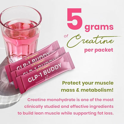 Dr. Stephanie's GLP-1 Buddy Pair with GLP-1 Boosters for Best Results - Digestive Support, Preserve Lean Muscle, Replenish Vitamins - Strawberry Watermelon Drink Mix