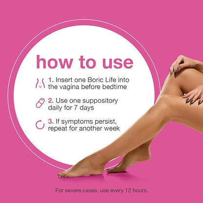 NutraBlast Boric Acid Suppositories - 100% Pure Made in USA - Boric Life Intimate Health Support (14 Count)