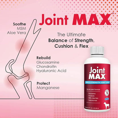 Liquid for Dogs – Glucosamine Chondroitin MSM Hip & Joint Supplement Liquid with Organic Turmeric – All-Natural Dog Joint Support Oil for Mobility, Arthritis, Skin & Coat – 32 fl oz