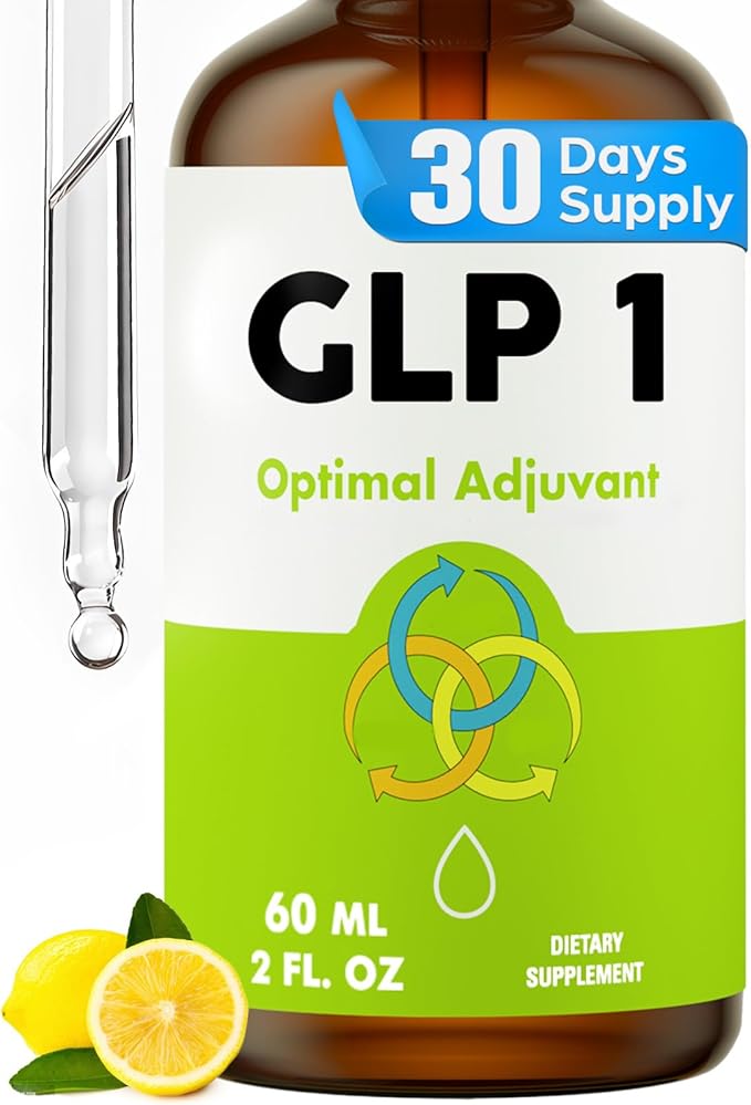 Glp 1 Liquid Drops for Women & Men, 27-in-1 Formula with Chromium, Hydrolyzed Collagen & Prebiotics & More | Vegan, Non-GMO, Fast Absorption - 60 ML(Lemon Flavor)