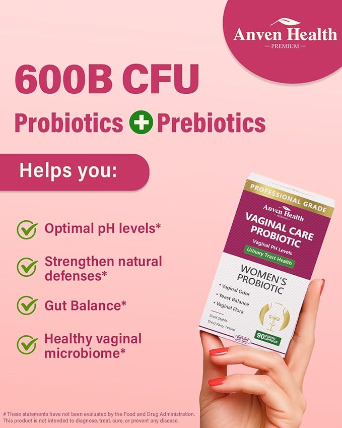 Vaginal Probiotics for Women pH Balance with Prebiotics - 60 Billion Womens Probiotic for Vaginal Flora, Odor, Yeast & Digestive Health with Saffron, Cranberry, Vegan & Non-GMO | 180 Caps