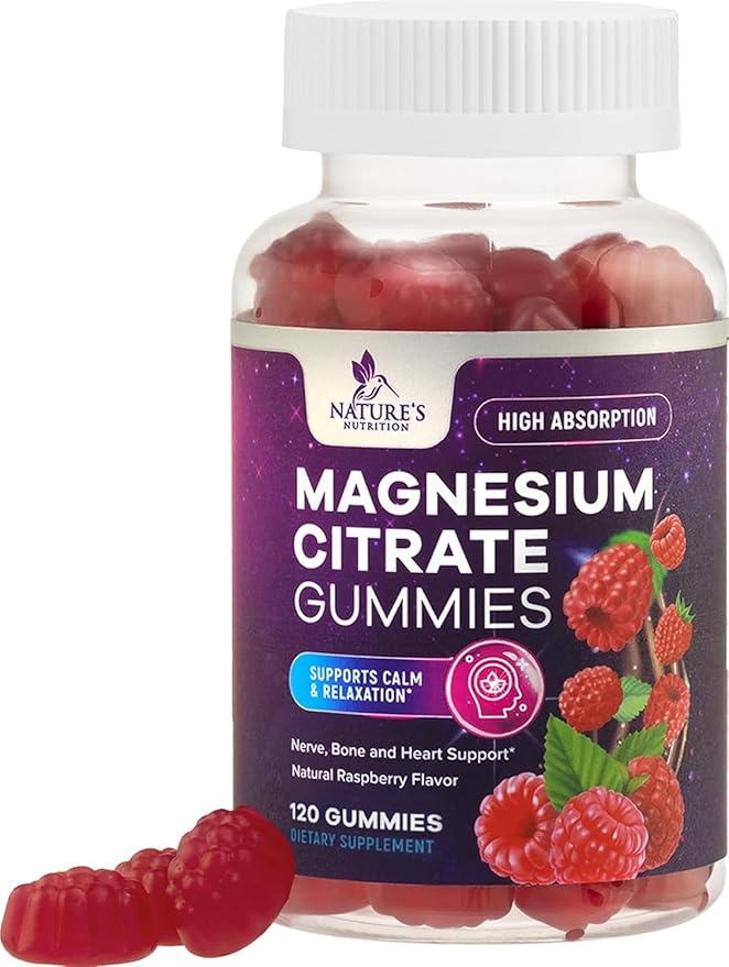 Magnesium Citrate Gummies for Adults & Kids - High Absorption Magnesium Supplements - Premium Calm, Relaxation, Muscle, Nerve, Bone & Heart Support - Great-Tasting Vegan Gummy Supplement - 120 Gummies