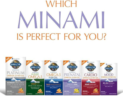 Garden of Life Prenatal DHA Omega 3 Fish Oil Supplement - Minami Natural Prenatal, Lemon, 30 Softgels