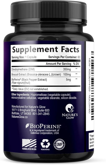 Menopause Supplements for Women - Natural Hormone Support with DIM, BioPerine & Broccoli Extract - Menopause Relief and Balance Antioxidant, for Hot Flashes and Night Sweats Support - 60 Capsules