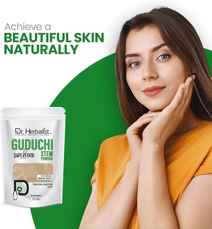 Dr. HERBALIST Guduchi Stem Powder (200g) - All Natural Botanical Ingredient - Ground Tinospora Cordifolia for Traditional Recipes