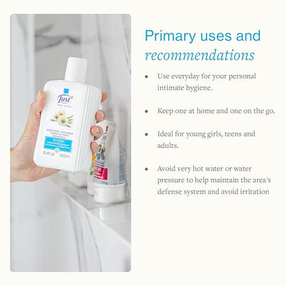 SwissJust Deo Intim Cleansing Gel 250ml. Feminine Wash Formulated with Rich Ingredients. A Delicate Cleansing Gel and pH Balancing Cleanser. Moisturizing Feminine Care & Gentle Wash