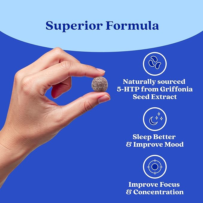 BeLive 5-HTP Gummies - 60 Ct I 5HTP Stress Relief Gummies for Better Sleep, Heightened Focus, Mood Booster & Stress Relief I Serotonin Booster for Adults, Vegan 5 HTP Supplement - Mixed Berries Flavor