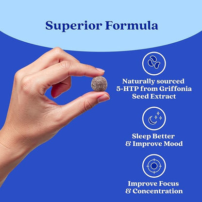 BeLive 5-HTP Gummies - 60 Ct I 5HTP Stress Relief Gummies for Better Sleep, Heightened Focus, Mood Booster & Stress Relief I Serotonin Booster for Adults, Vegan 5 HTP Supplement - Mixed Berries Flavor