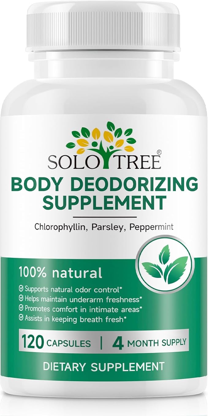 Body Deodorizing Supplement - Chlorophyll Pills for Internal Odor Control, Fresh Breath, and Digestive Support - Helps Reduce Body & Breath Odor from Within for Women and Men