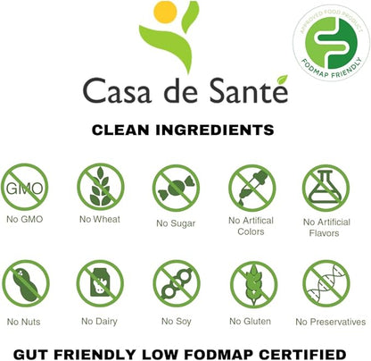 Casa de Sante FODMAP Digestive Enzymes, No High Inulin, Keto Carnivore Intolerance Support, 18 Multi Enzyme Amylase Bromelain Lipase Lactase Protease Papain Alpha galactosidase, More - No GMO