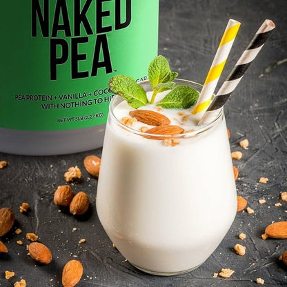 NAKED Vanilla Pea Protein Isolate from North American Farms, Only 3 Ingredients, Vanilla Vegan Protein, NSF Certified, Gluten-Free, Soy Free, GMO Free - 1LB