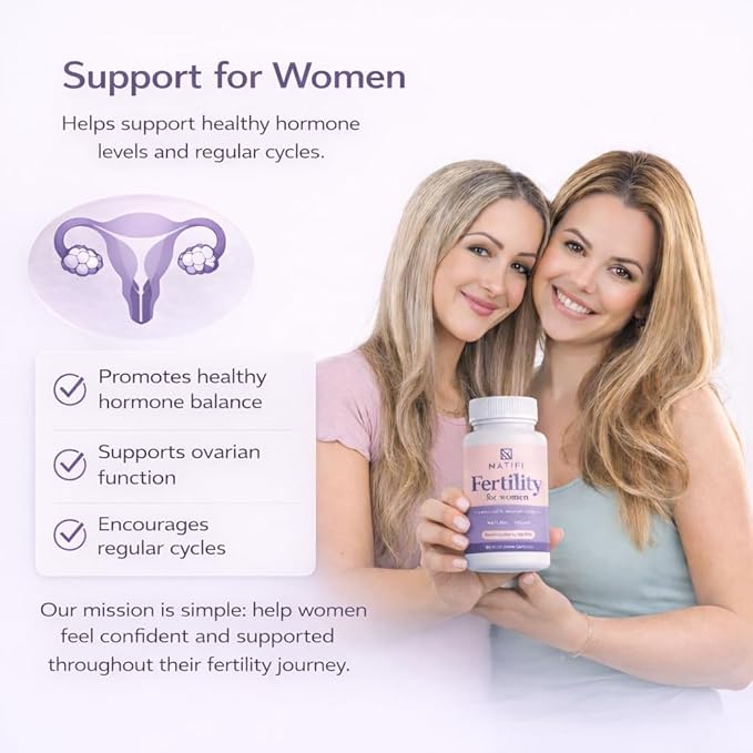 Natifi (2 Bottles Fertility Prenatal Vitamins Regulate Cycles Balance Hormones, Aid Ovulation. Conception Multivitamin for Women. 60 Caps Folic Acid, Myo Inositol, Vitex